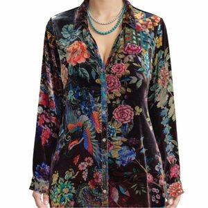 Johnny Was Dream velvet button up shirt/jacket NWT RARE